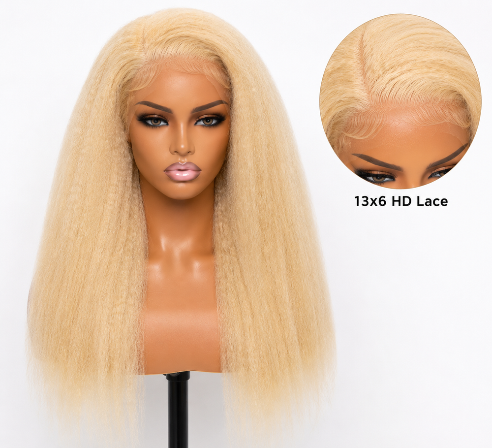 Remy Human Hair 13x6 Kinky Straight Lace Wig