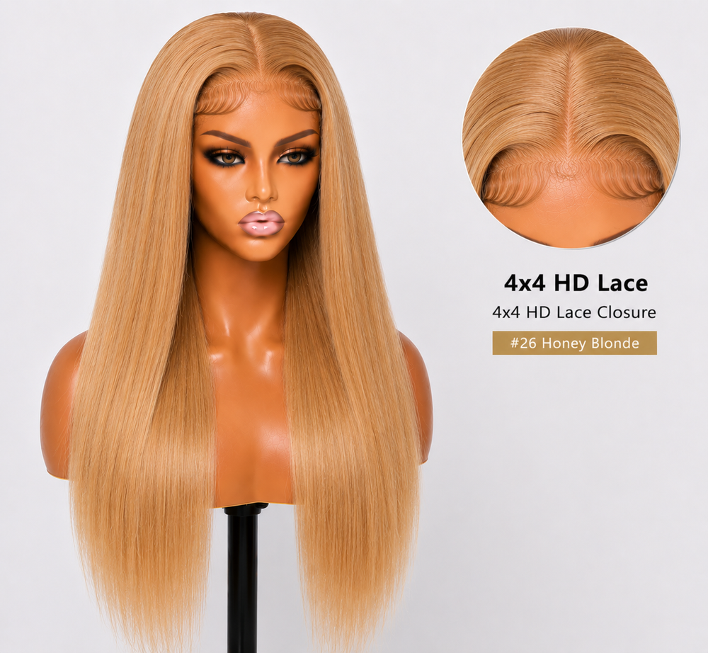 Remy Human Hair 4x4 Straight Lace Wig