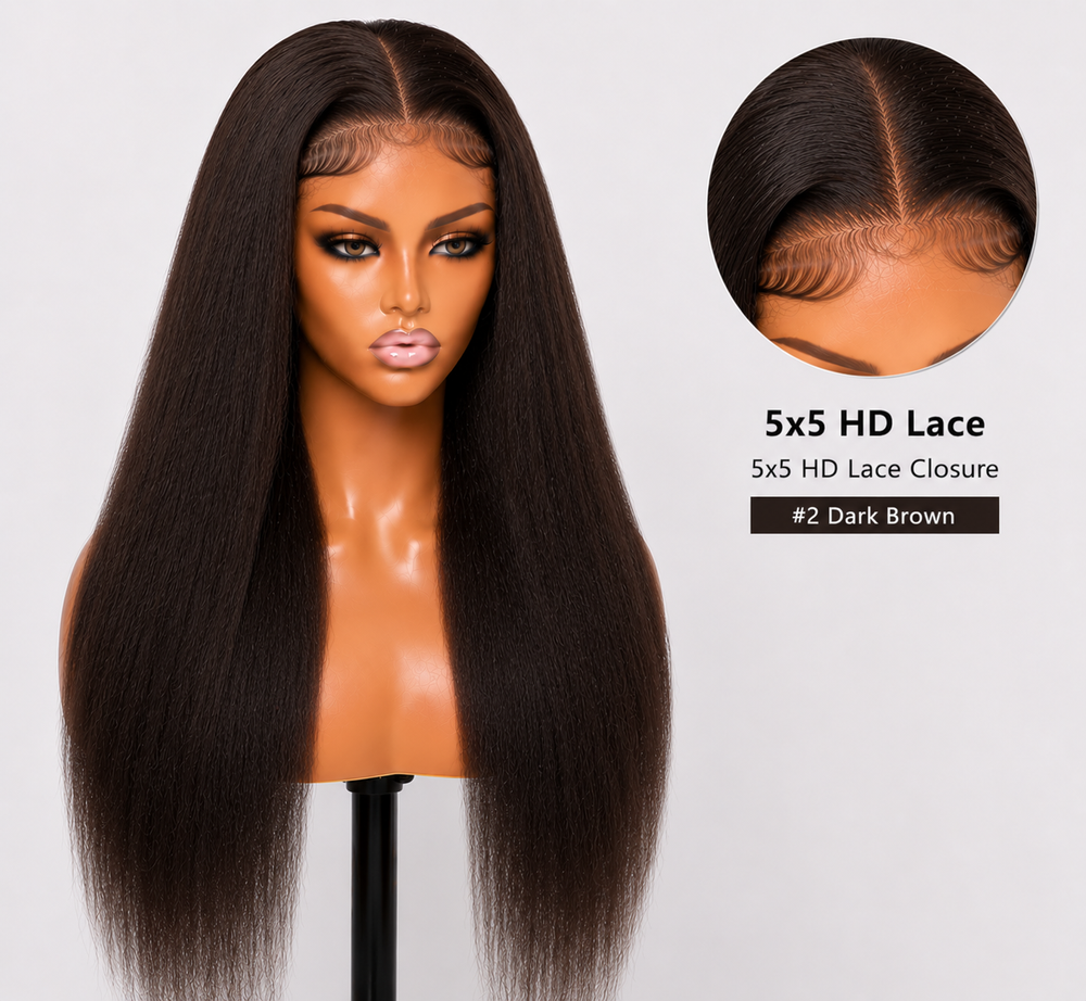 Remy Human Hair 5x5 Straight Lace Wig