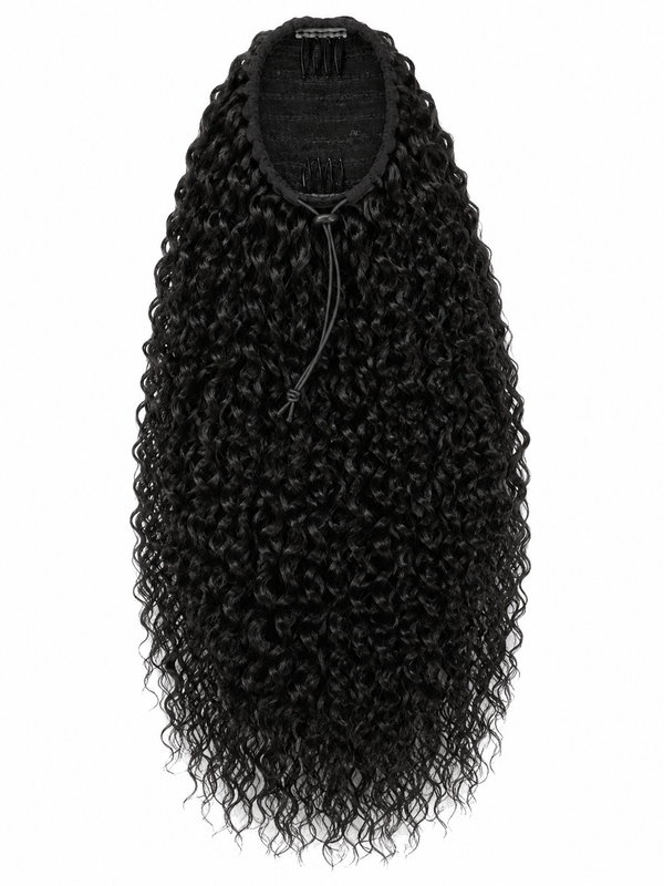 Remy Human Hair Curly Drawstring Ponytail