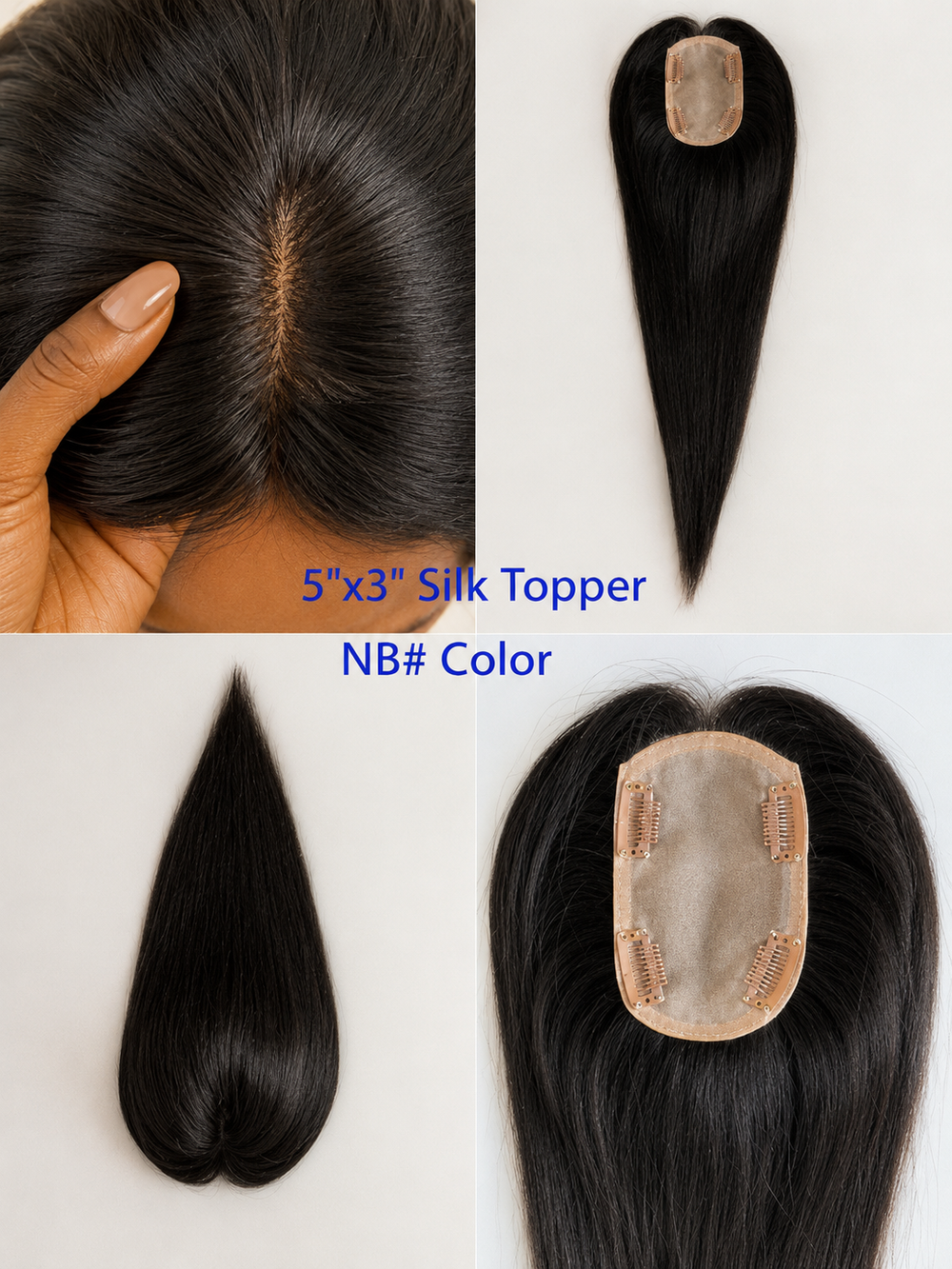 Virgin Human Hair 5x3 Straight Silk Hair Topper