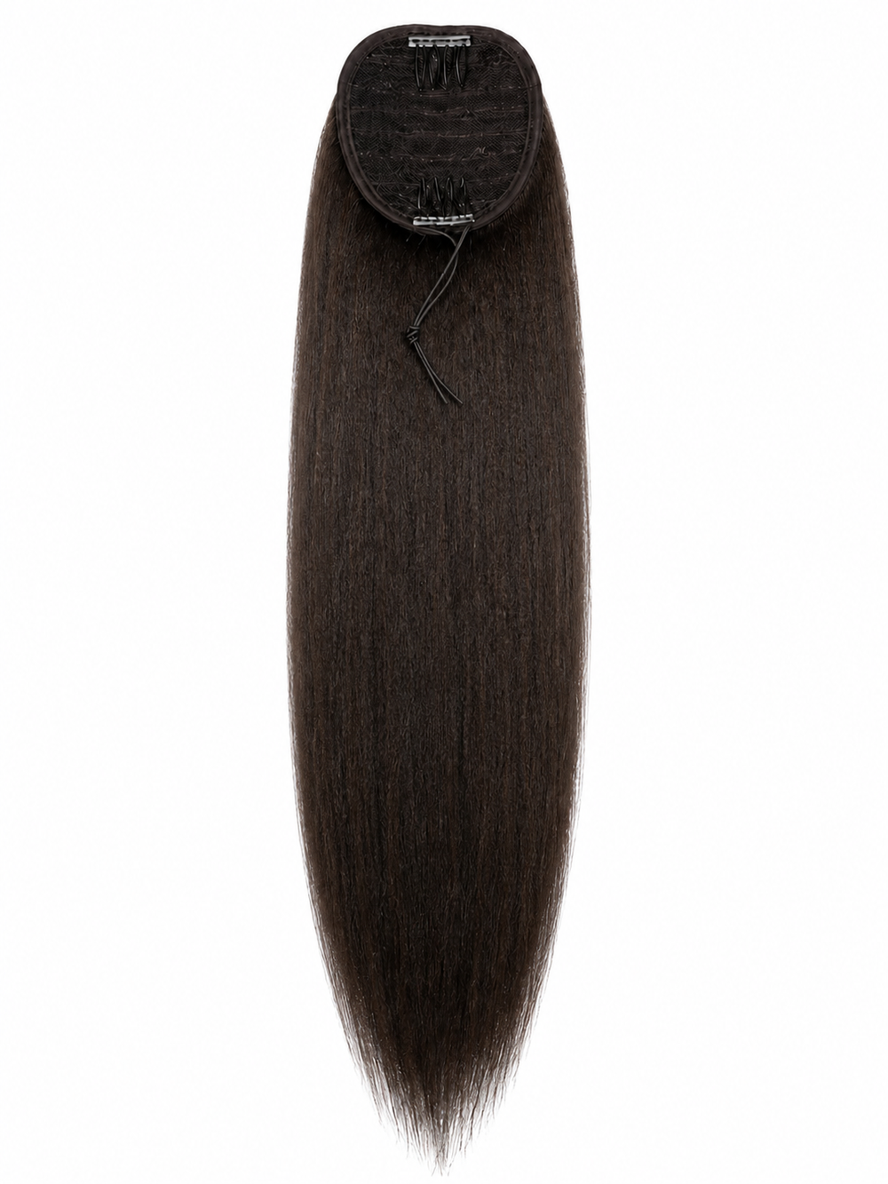 Remy Human Hair Yaki Straight Drawstring Ponytail