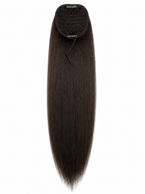 Remy Human Hair Yaki Straight Drawstring Ponytail